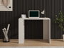 Hanah Home Mesa de Estudio Escandinava Blanca con Numerosos Estantes, 90x50x70 cm, Tablero Melamina 18mm